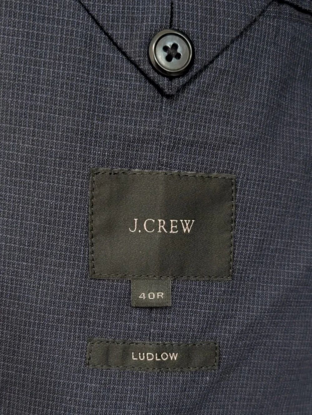 J.Crew Ludlow Blazer 40R Navy Cotton Linen Somelos Woven in Portugal